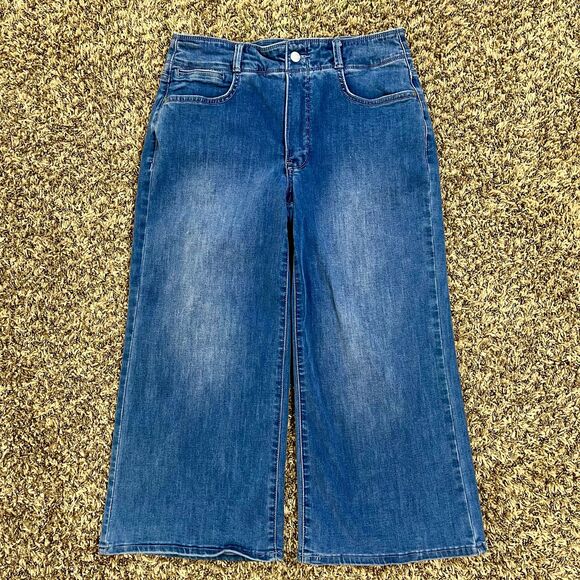 NYDJ Wide Leg Jeans Cropped Cool Embrace LiftXTuck Technology Compass size 8 - Picture 2 of 6